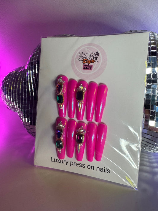 Pink Gem Stone Long