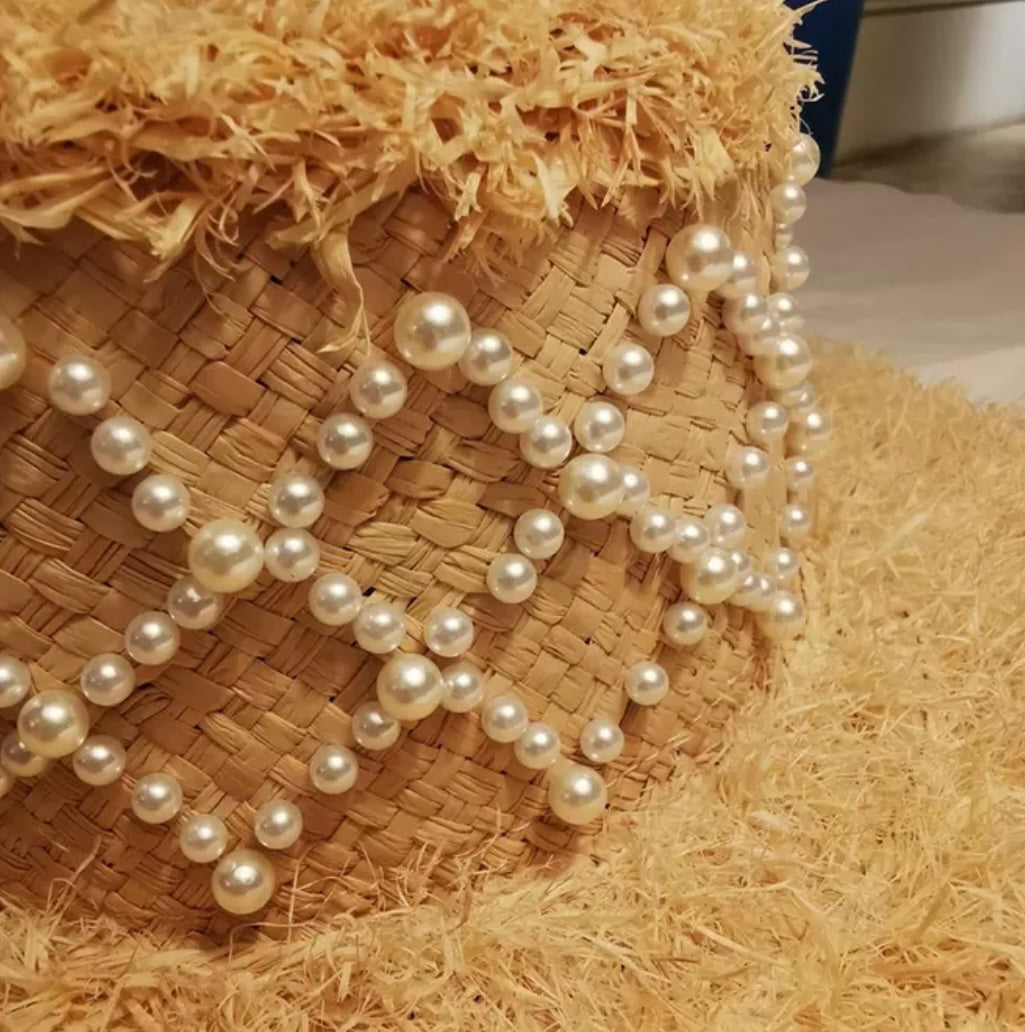 La Sirena Pearl Straw Hat Adjustable