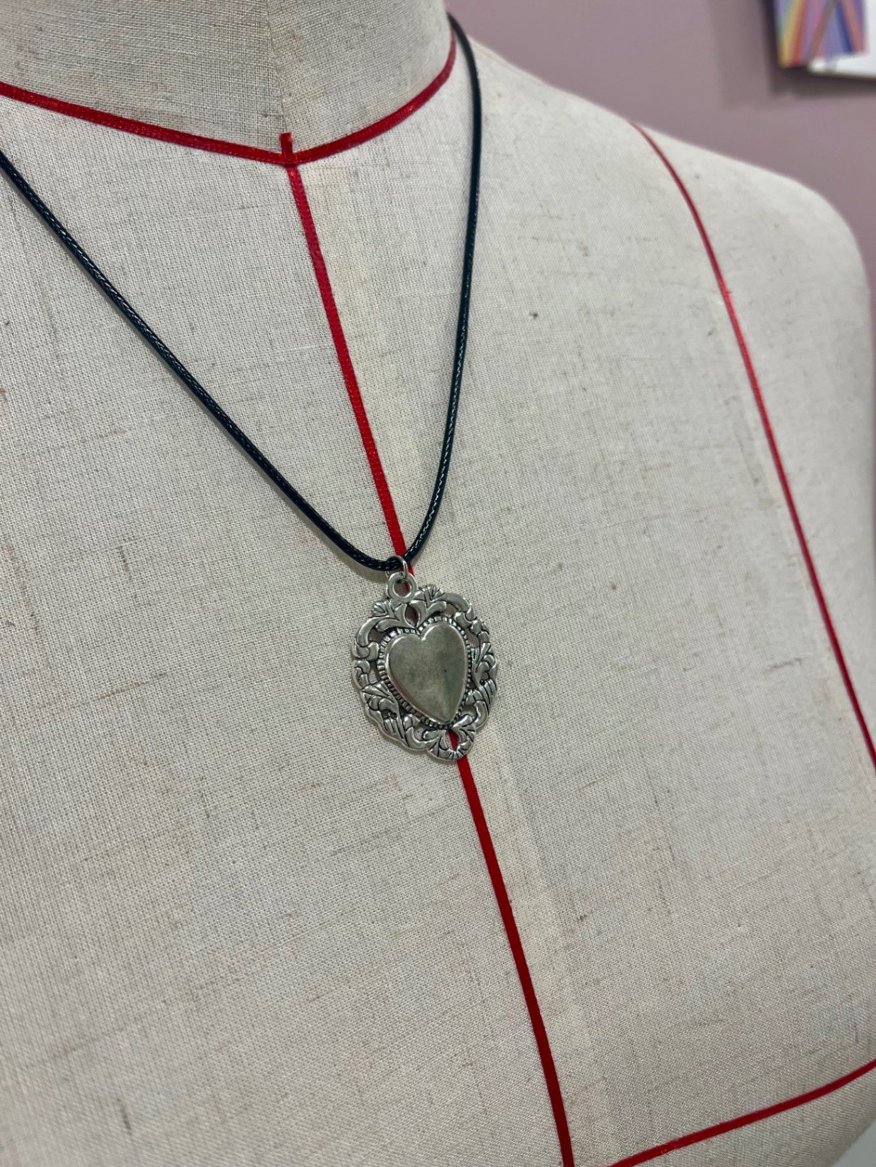 Sacred Flame Pendant Leather Necklace