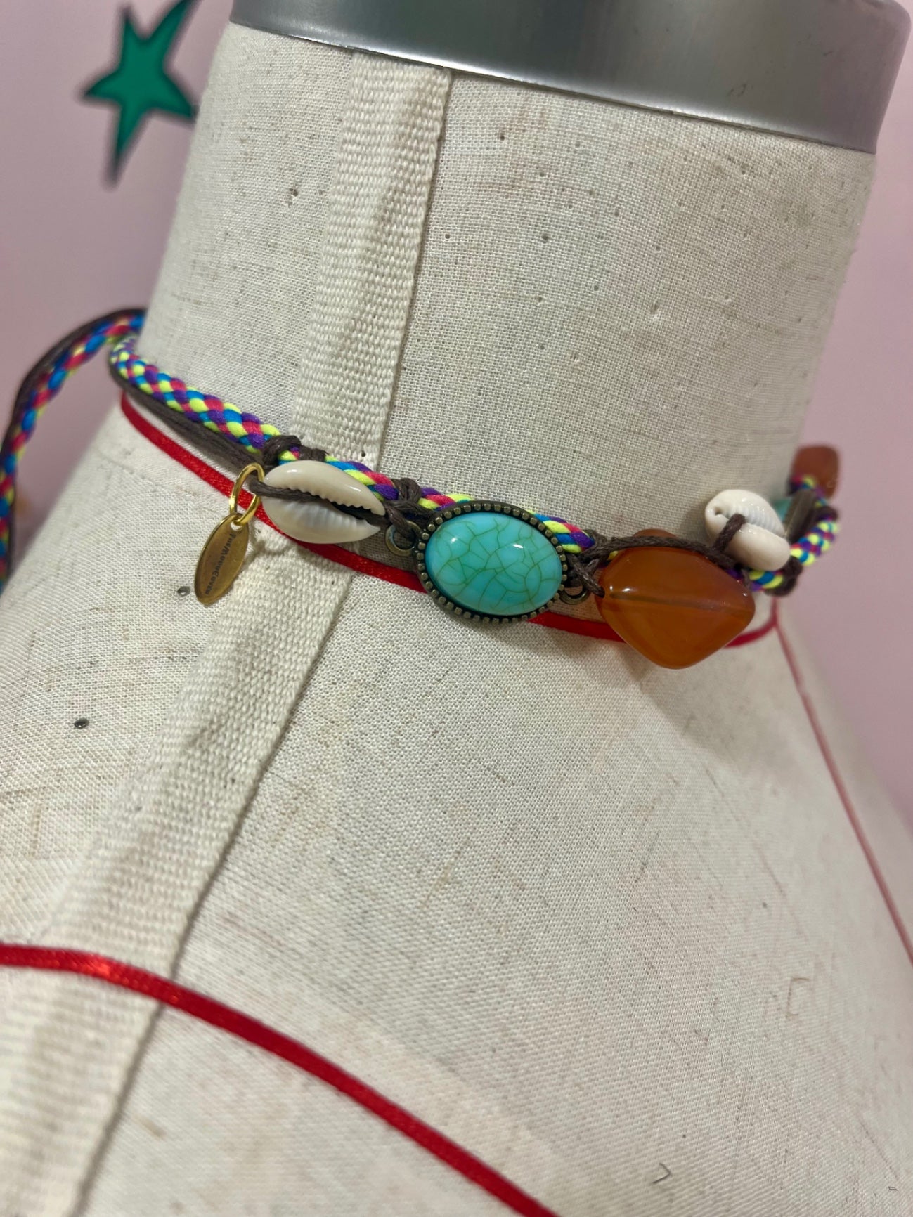 Island Spirit Charm Choker & Headband Neon