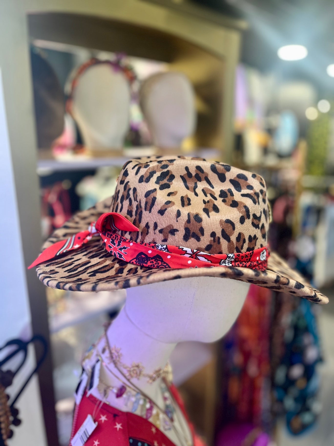 Flame Heart Leopard Cowboy Hat