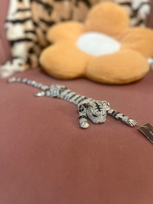 Crystal Tiger Brooch – Silver