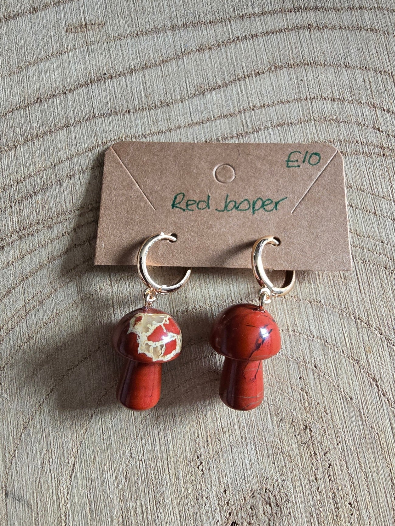 Red jasper mushroom earrings 