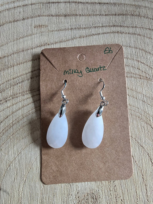 Milky quartz earrings 