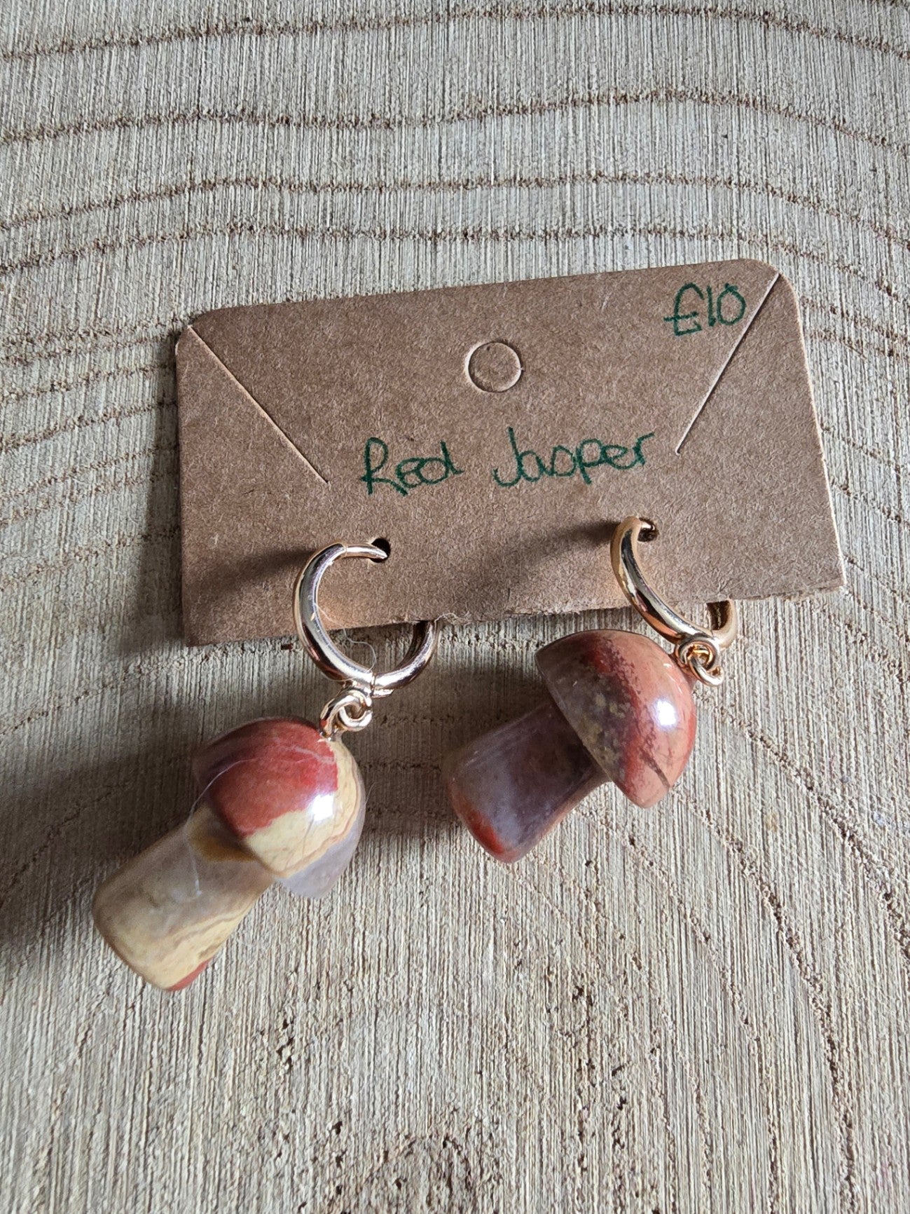 Red jasper mushroom earrings 