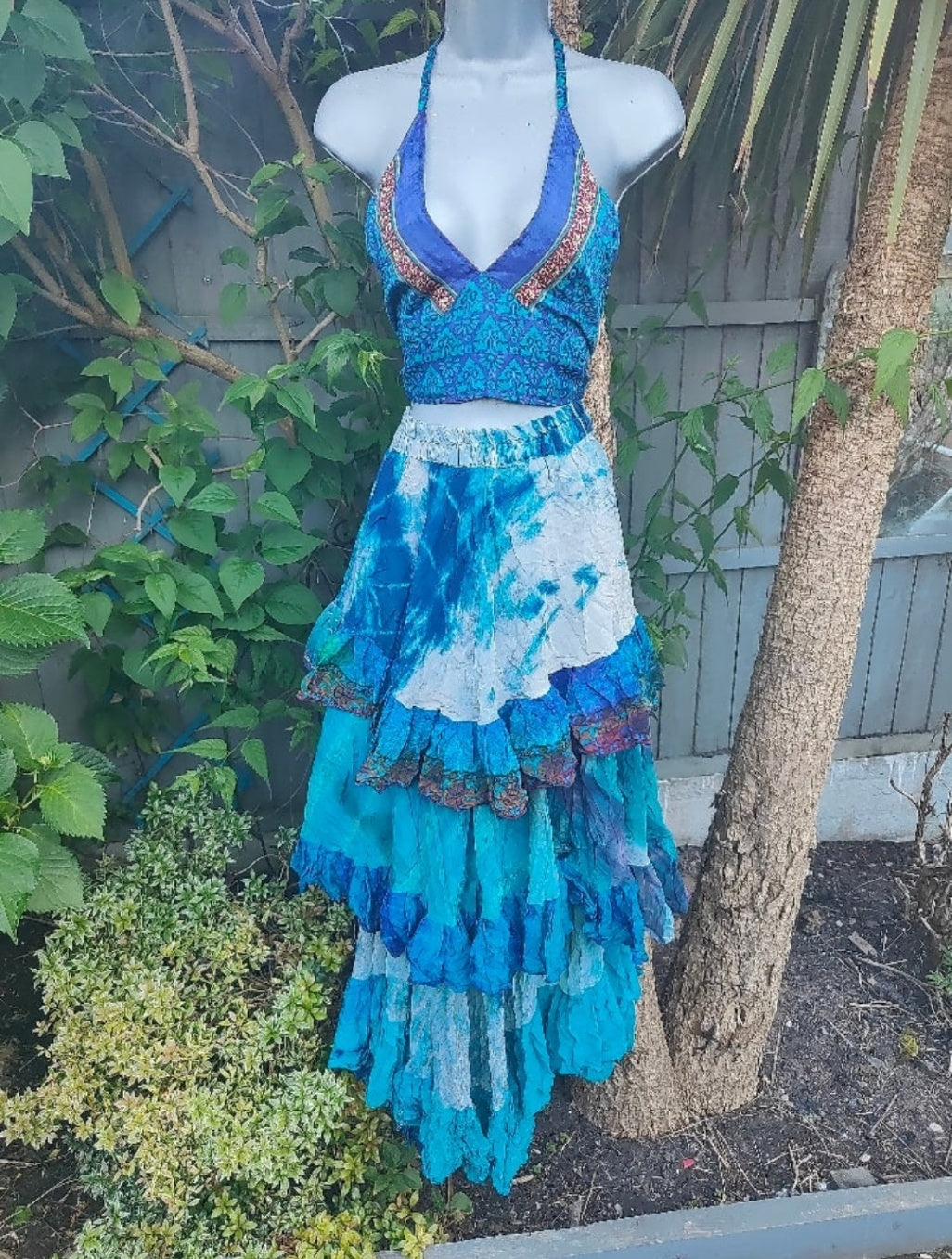 Wanderlust maxi skirt/ bandeau dress -blues