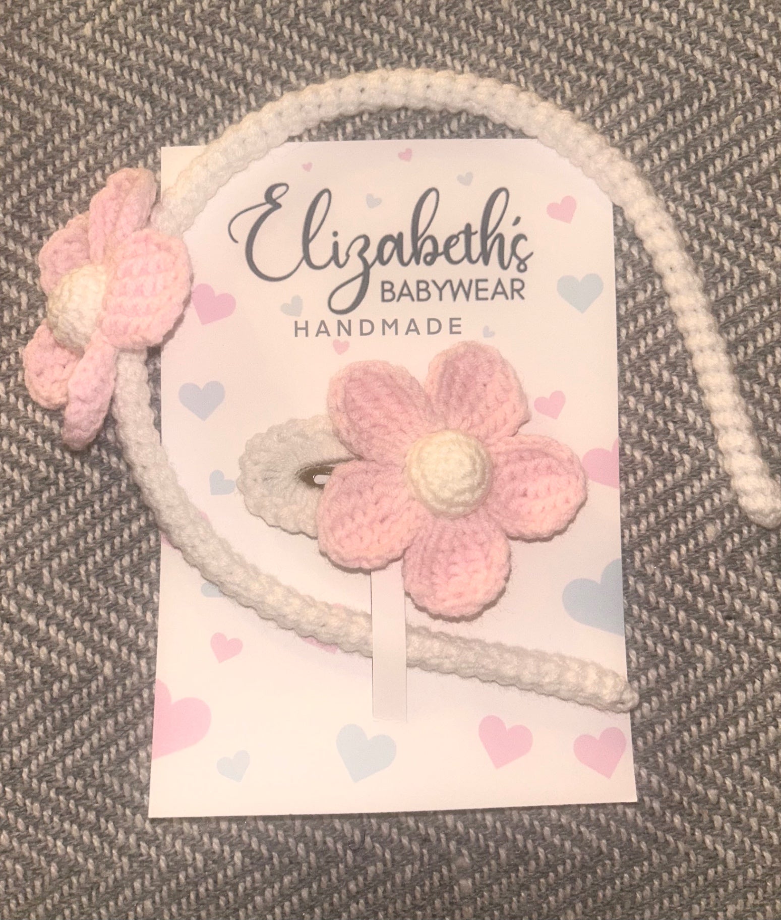 Handmade Baby Headband With Matching Clip