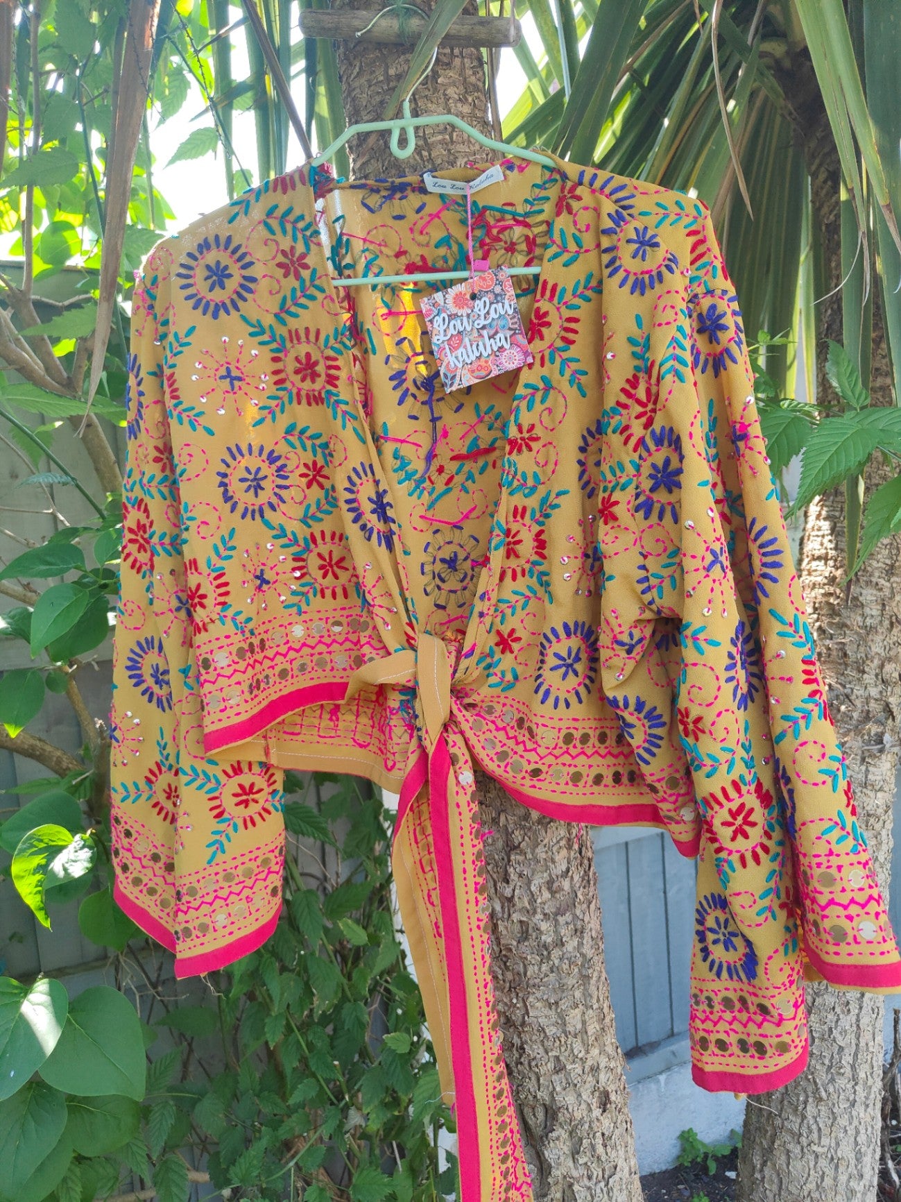 Embroidered Stevie top - mustard 