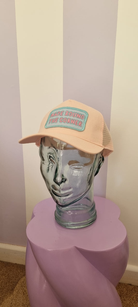Pink with Blue Border Trucker Cap
