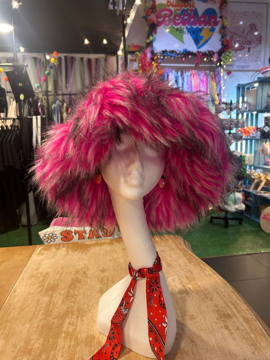 Faux Fur Pink Hat