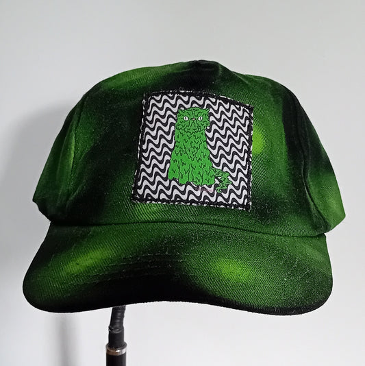 Black & Green Spotty Slime Cat Patch Cap