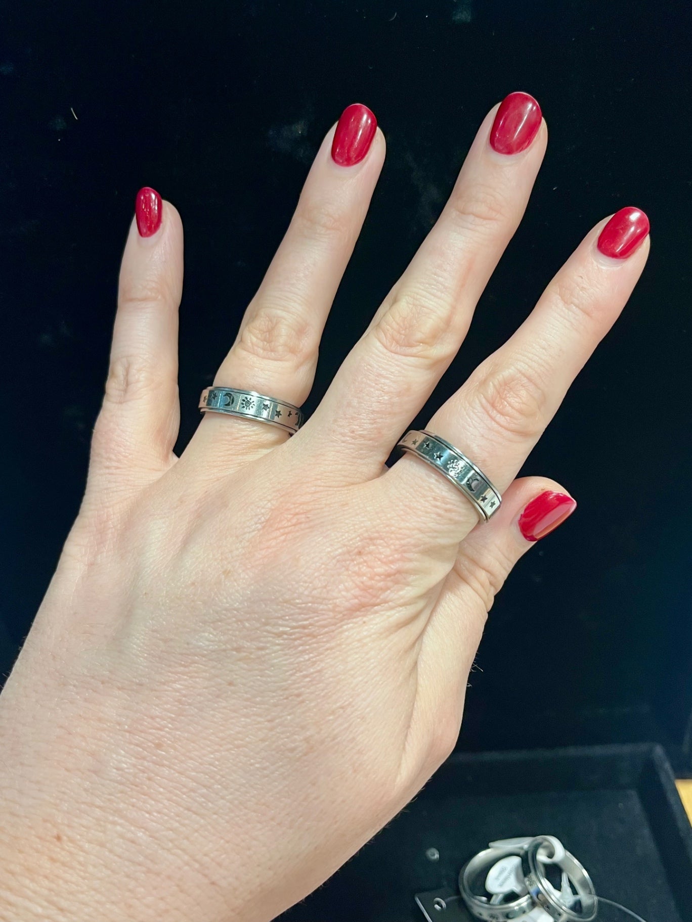 Moon & Star Spinner Ring Size 11