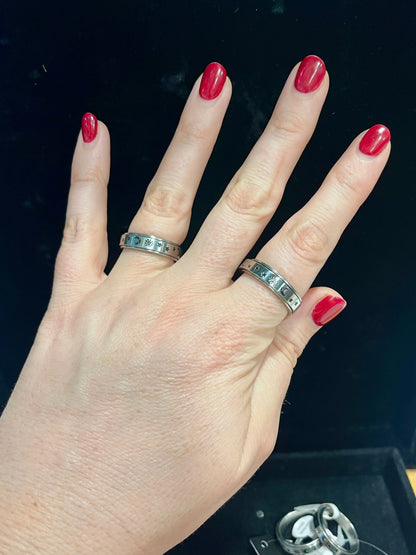 Moon & Star Spinner Ring Size 11