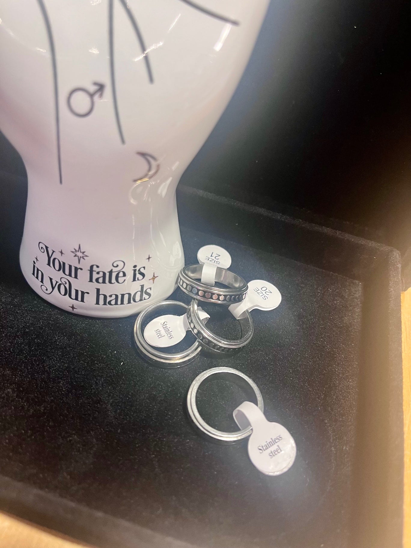 Moon Phase Spinner Ring Size 11