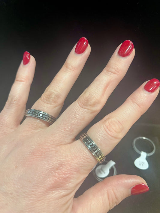 Moon Phase Spinner Ring Size 8