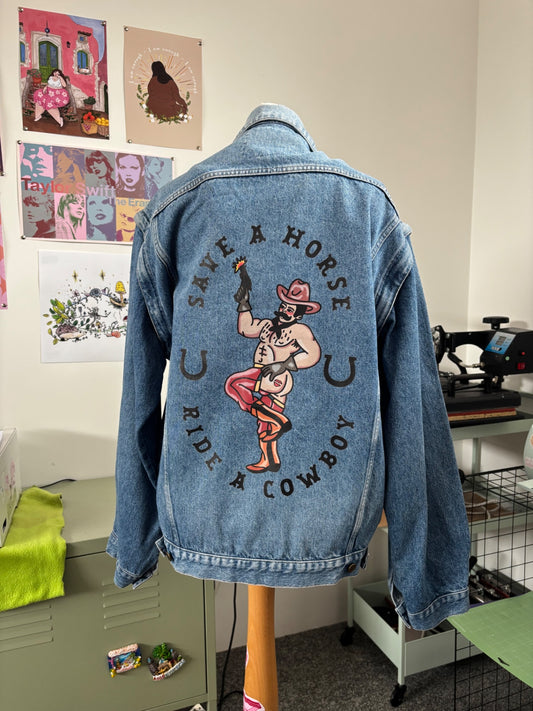 Save a horse ride a cowboy jacket