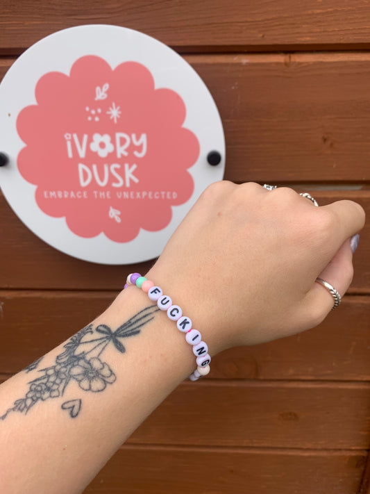 f*cking anxious beaded bracelet