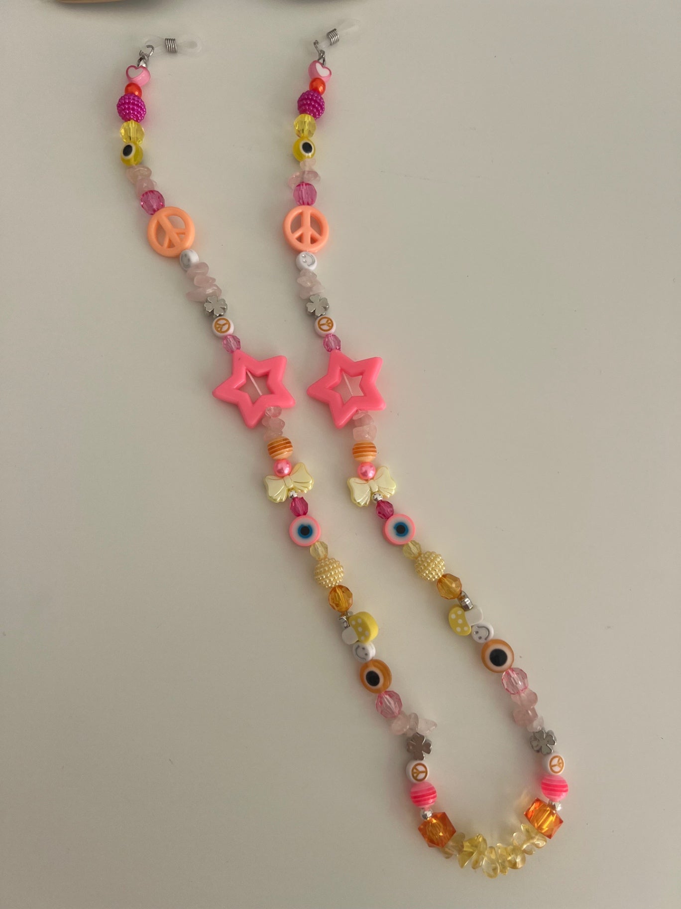 Shine bright sunglasses strap - pink/orange/yellow (silver)