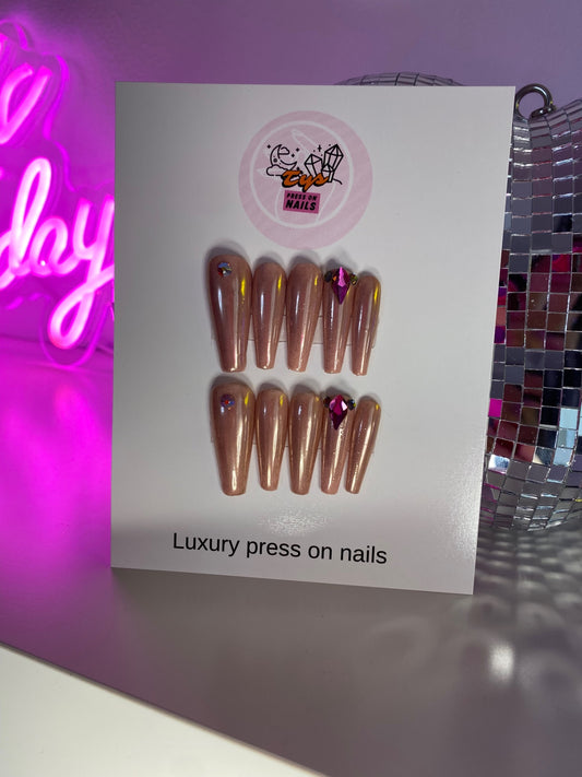 Nude Iridescent with crystals