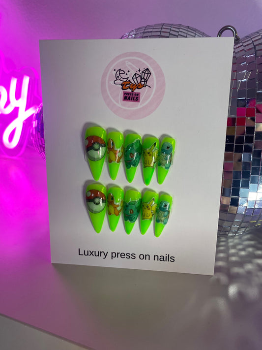 Green Pokemon Nails