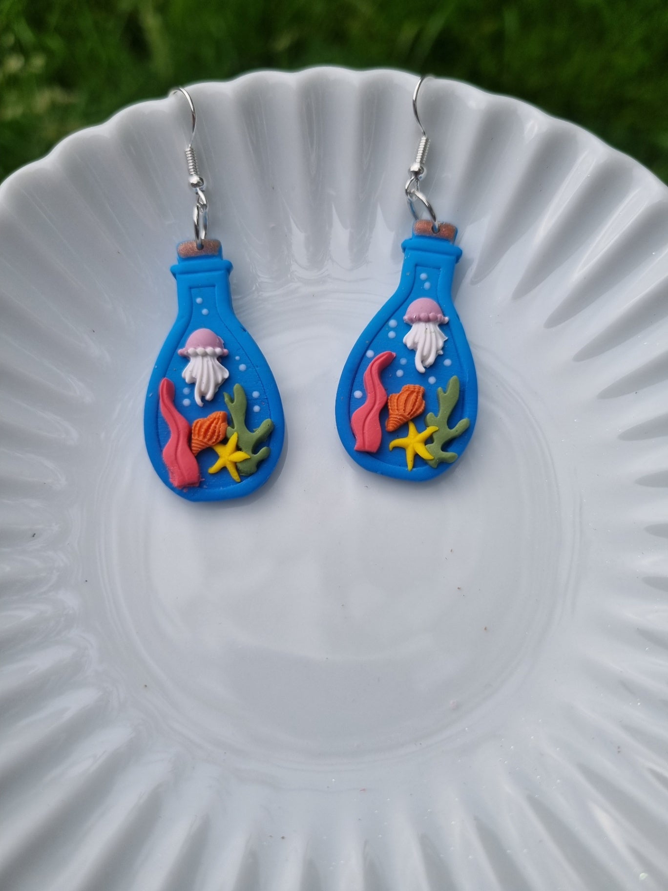 Sea Bottle Jellyfish Earrings