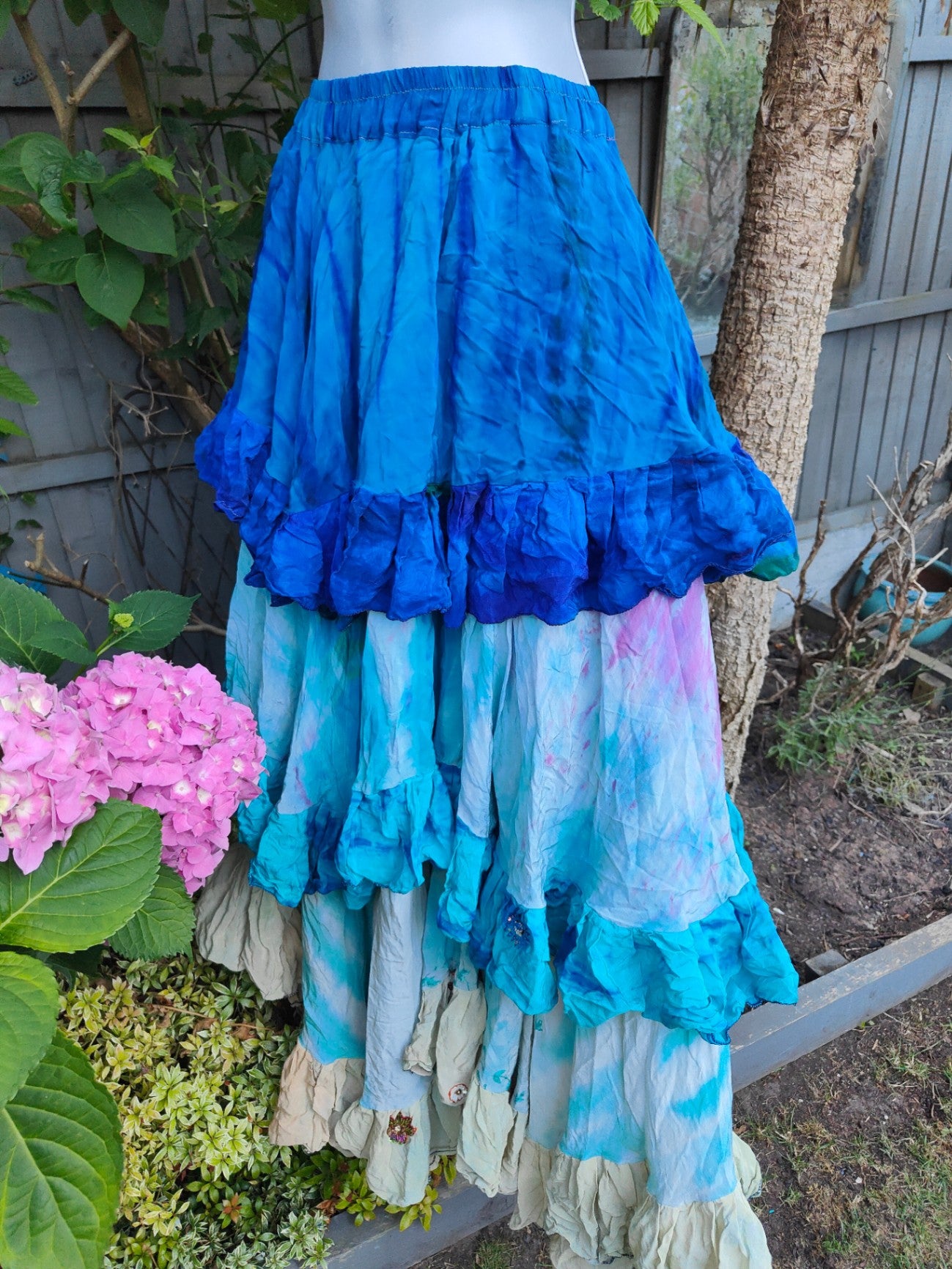 Wanderlust maxi skirt - tiered tie dye