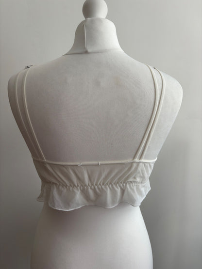 White butterfly bralette
