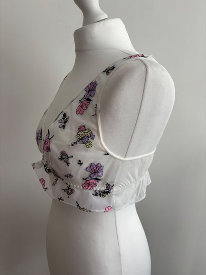 White butterfly bralette