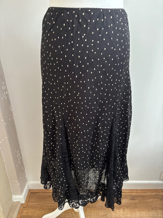 Black and white polka dot maxi skirt