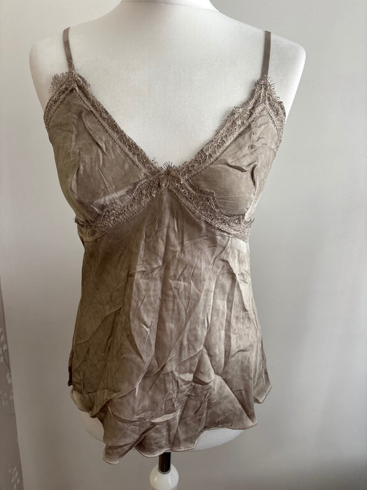 Beige satin cami top 