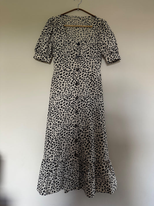 Preloved Cotton Leopard Dress
