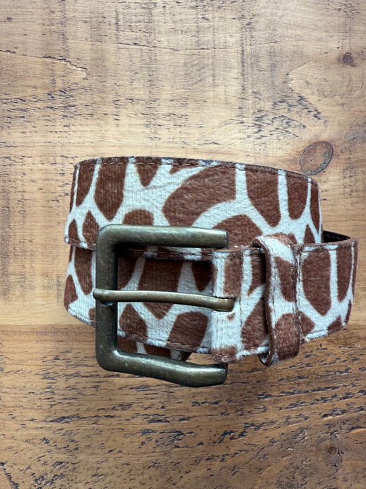 Preloved cow print belt