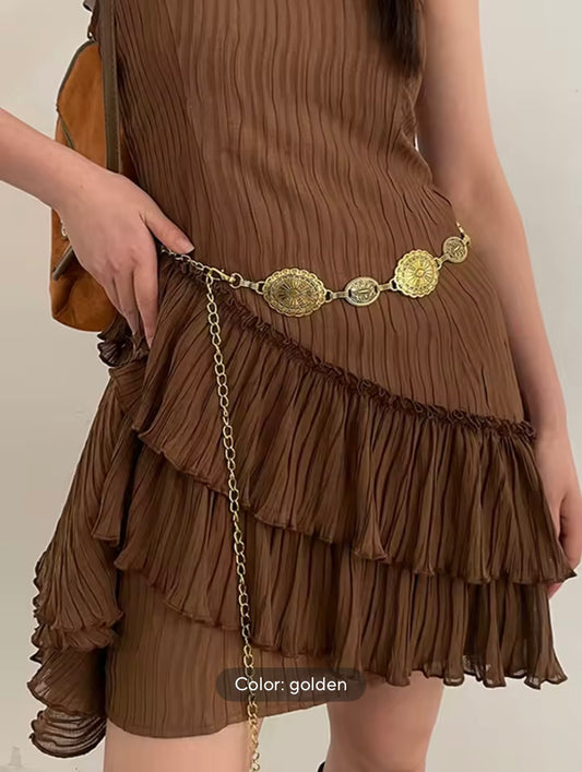 Golden Sun Disc Charm Belt