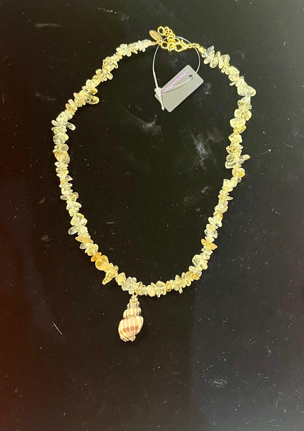 🌞 Citrine Tide Shell Necklace 🌿