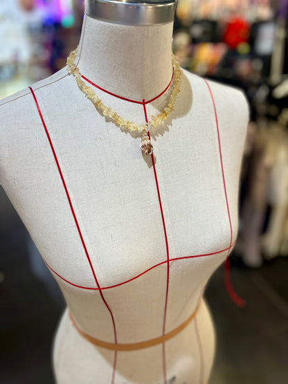 🌞 Citrine Tide Shell Necklace 🌿