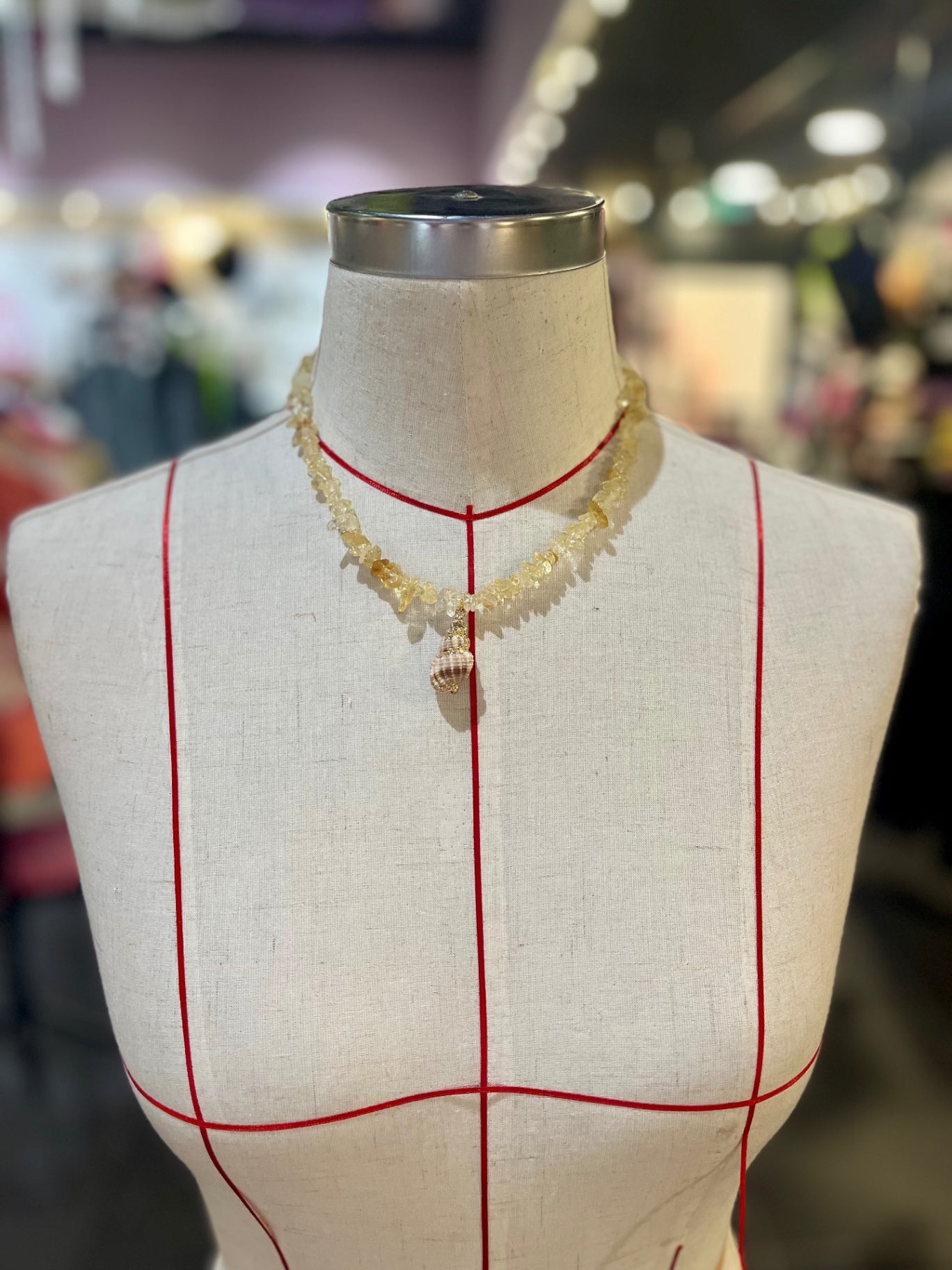 🌞 Citrine Tide Shell Necklace 🌿
