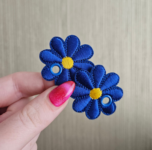 Dark Blue Daisy Flower Multipack Lace Accessories