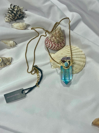 Celestial Vision Amulet – Bali Edition | Aura Quartz & Amethyst Necklace