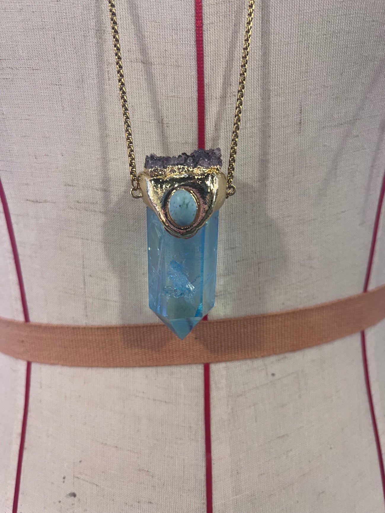 Celestial Vision Amulet – Bali Edition | Aura Quartz & Amethyst Necklace