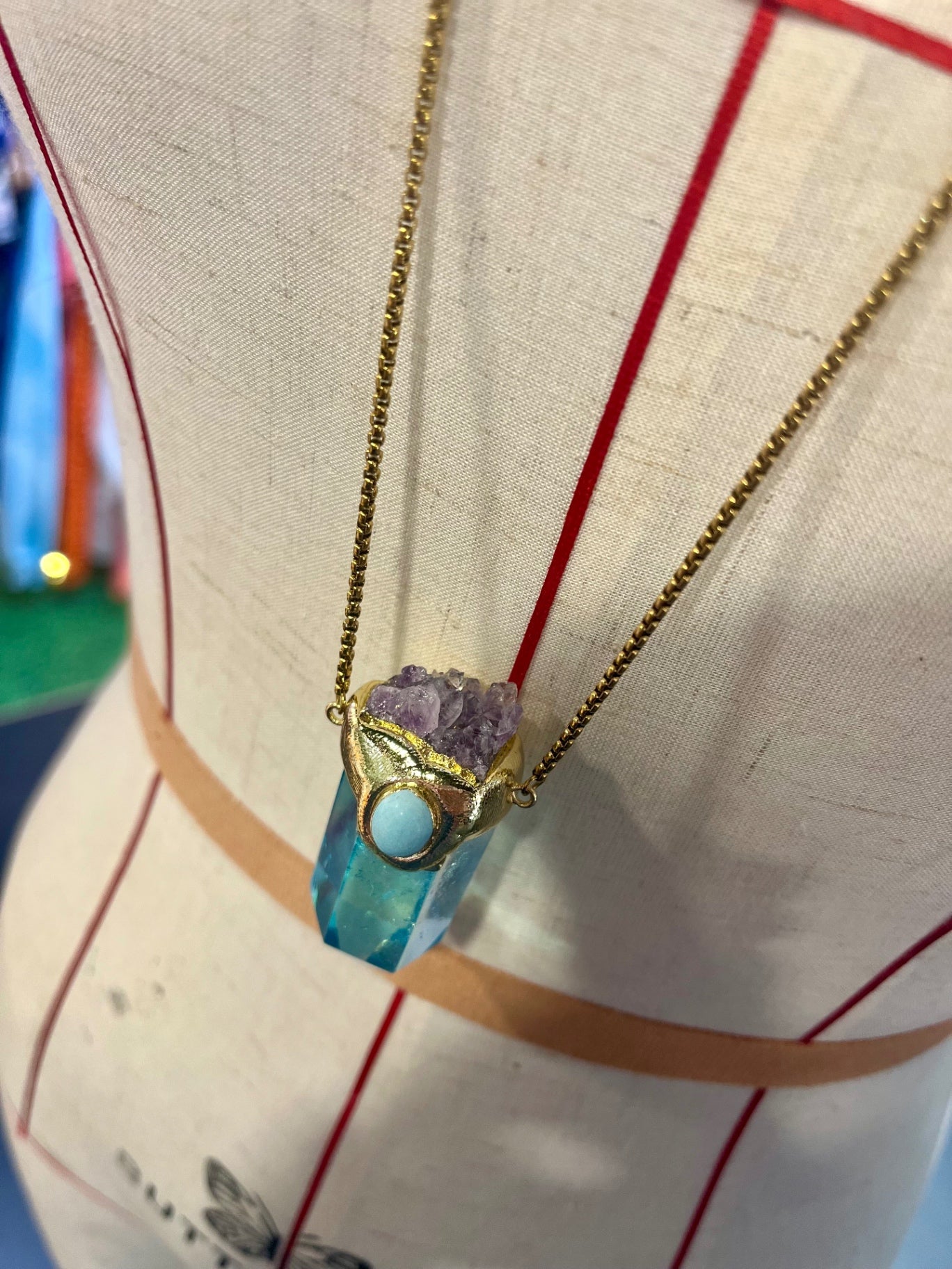 Celestial Vision Amulet – Bali Edition | Aura Quartz & Amethyst Necklace