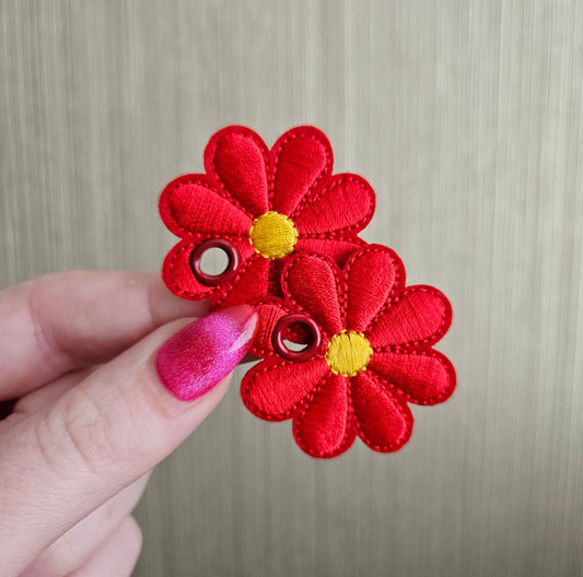 Red Daisy Flower Multipack Lace Accessories