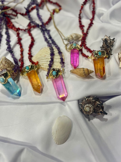 Celestial Vision Amulet – Bali Edition | Aura Quartz & Amethyst Necklace