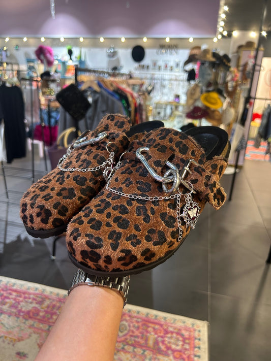 Reworked Leopard Clogs - No Box