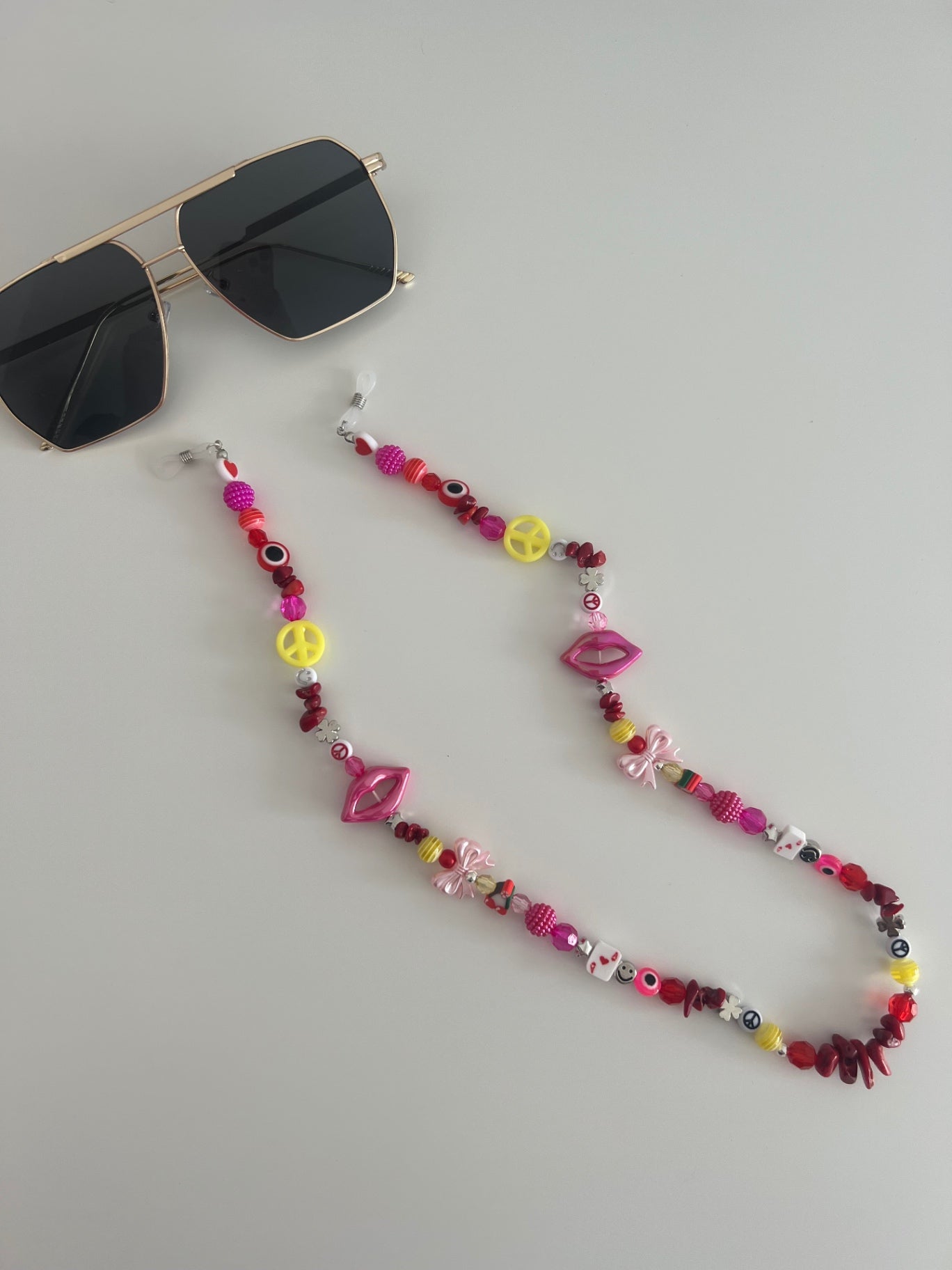 Twin flame sunglasses strap (silver) - original 