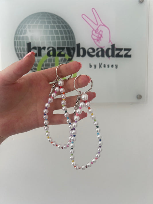 Pearl sprinkle keyring 