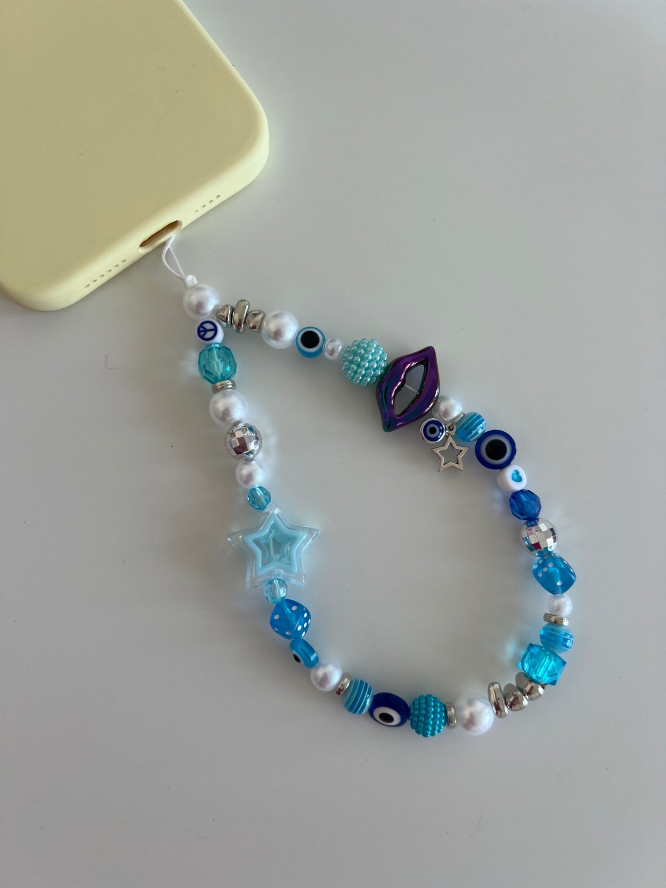 Confidence phone charm - blue (silver) 