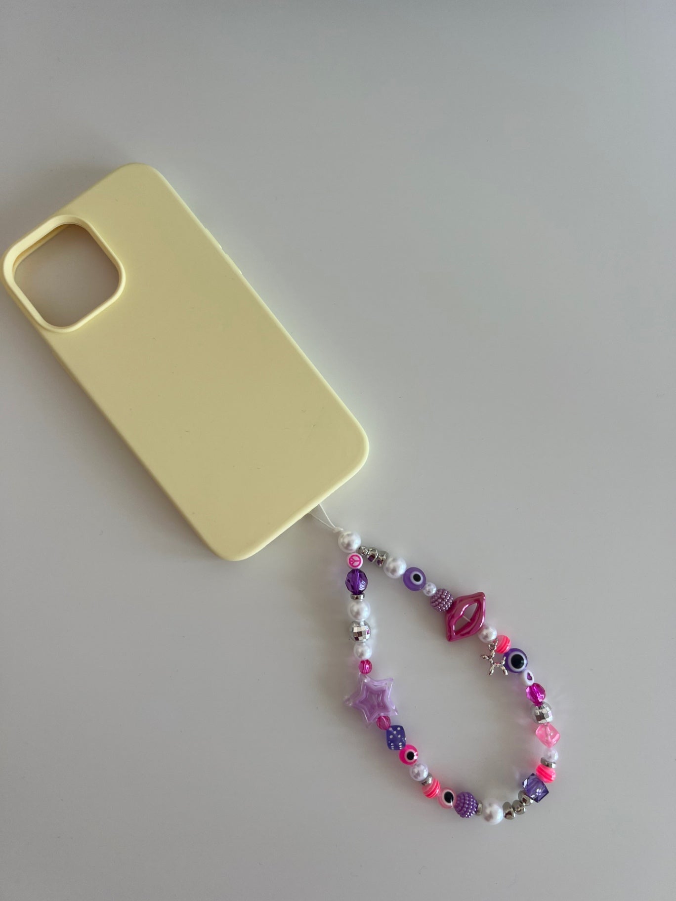 Confidence phone charm - pink/purple (silver)