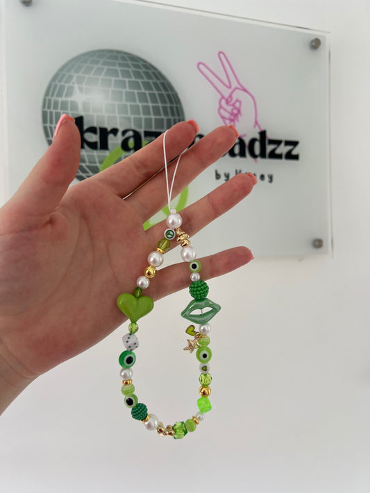 Confidence phone charm - green (gold) 