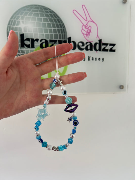 Confidence phone charm - blue (silver) 