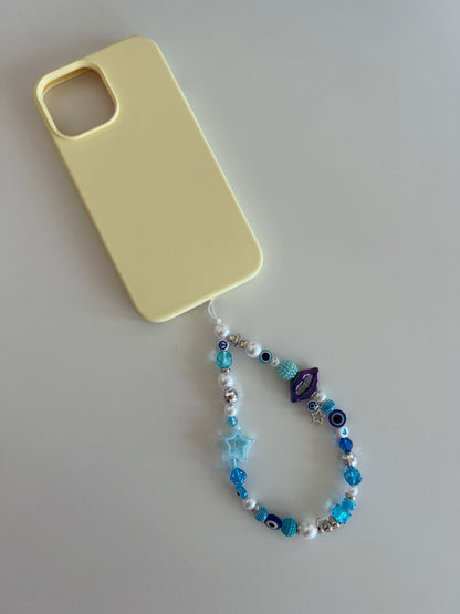 Confidence phone charm - blue (silver) 